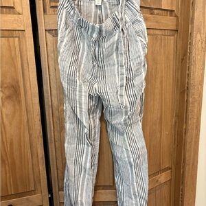 C&C California Black and White Striped Linen Pants